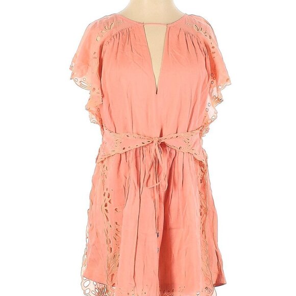 Free People Romper Sahara Layered Short Sleeve Boho Romper Shorts Size 0 EUC - Picture 6 of 13